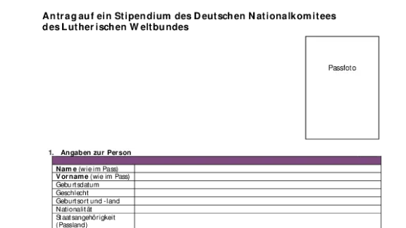 Antrag: Stipendium des DNK/LWB