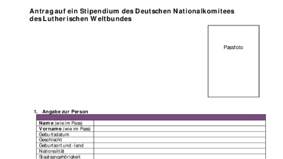  Antrag: Stipendium des DNK/LWB - Förderlinie Ökumenische Studien 