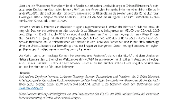 DNK/LWB „God and the Dignity of Humans“