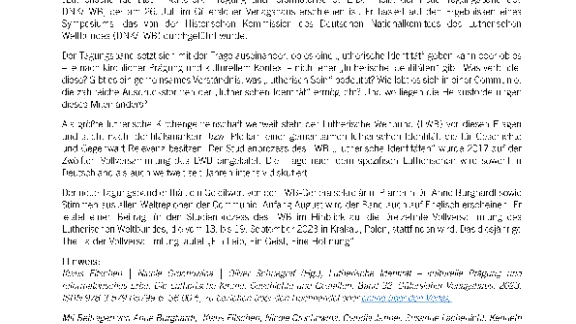 „Lutherische Identität oder Identitäten?“