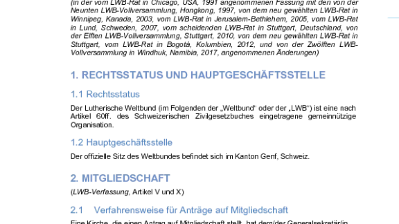 Ausführungsbestimmungen des Lutherischen Weltbundes