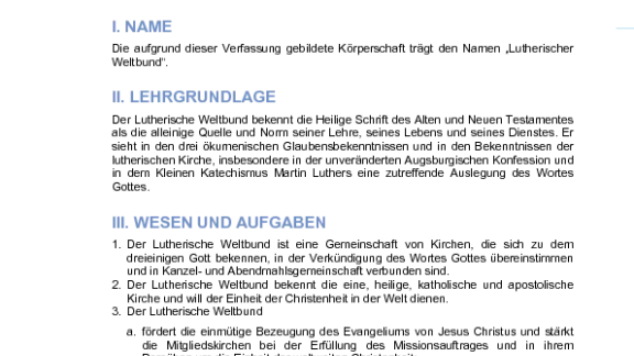 Verfassung des Lutherischen Weltbundes