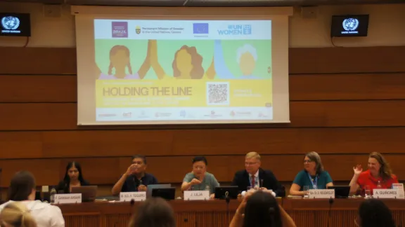 An der Podiumsdiskussion imMenschenrechtsverteidiger aus verschiedenen Regionen und Organisationen. Foto: LWB/C. Kästner-Meyer