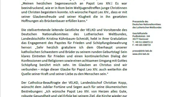 PM 70. Geburtstag Papst