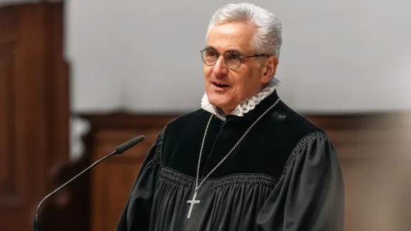 Morgenandacht mit Dekan Frank Kreiselmeier. Foto: DNK/LWB, N. H. Klotz