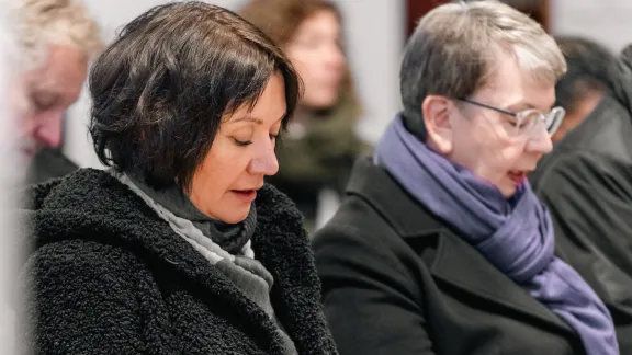 Von links nach rechts: Pfarrerin Dr. Anne Burghardt, Generalsekretärin des LWB, Landesbischöfin Kristina Kühnbaum-Schmidt, Vorsitzende des DNK/LWB. Foto: DNK/LWB, N. H. Klotz