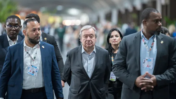 UN-Generalsekretär António Guterres auf der COP30. Foto: LWB/A. Hillert 