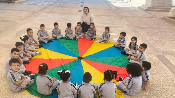 Die Evangelisch-Lutherische Kirche in Jordanien und im Heiligen Land betreibt in Ramallah, Jerusalem und Bethlehem Schulen mit ganzheitlichen, integrativen, inklusiven und koedukative Programme für palästinensische Kinder aus unterschiedlichen sozioökonomischen Verhältnissen an. Foto: ELKJHL