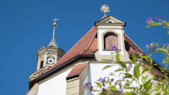 Blick auf die historische St.-Anna-Kirche in Augsburg, in der der Eröffnungsgottesdienst des Europäischen Regionaltreffens stattfand. Foto: LWB/Albin Hillert